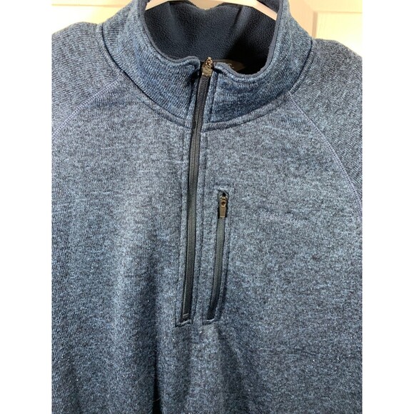 Eddie Bauer XXL 1/4 Zip Cinched Waist Fleece Pull-over Jacket Heathered Blue - Picture 2 of 12